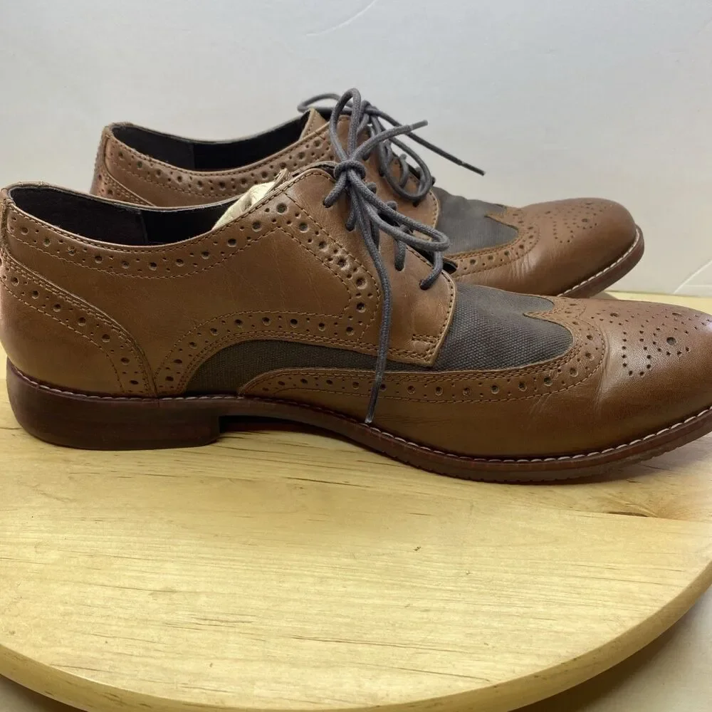 Rockport Wingtip Brogue TruTech Leather Mens 10.5 Brown H80044 Dress Shoes
